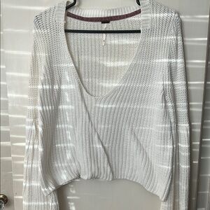 Free People White Knit Sweater